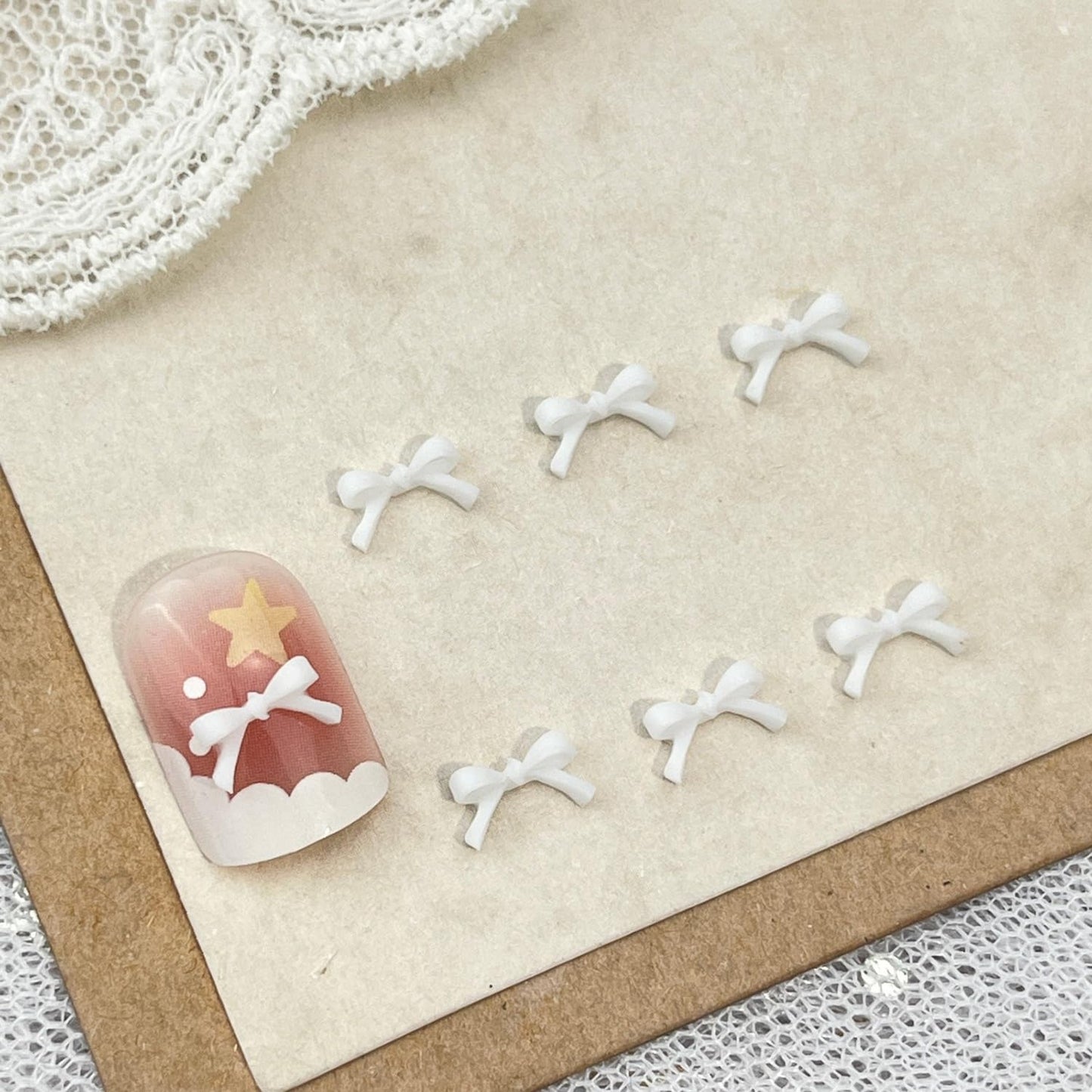 S.A.V.I 3D Bowknot Nail Art Charms Black & White | Mini Bow Shape 3x5mm & 4x7mm | Resin Nail Jewellery for DIY Nails | Pack of 70 Pieces