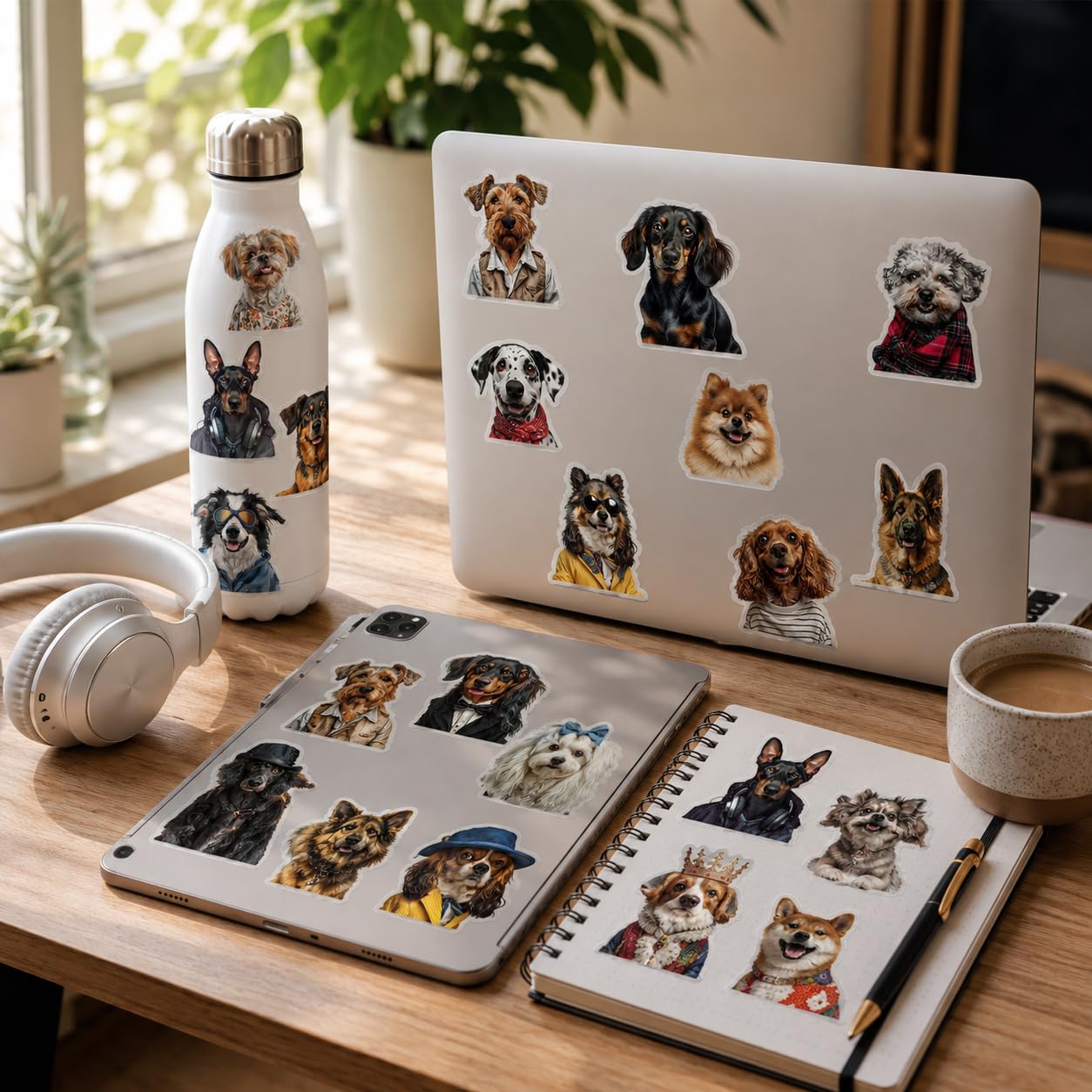 S.A.V.I 50 PCS Funny Dog Stickers Pack Waterproof Vinyl Decals