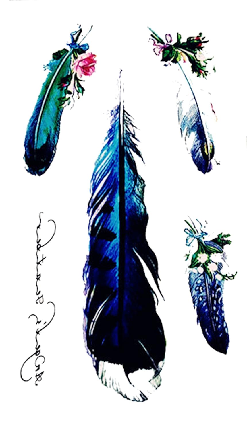 S.A.V.I 3D Temporary Tattoo Feather Design Size 10.5x6cm - 1pc.