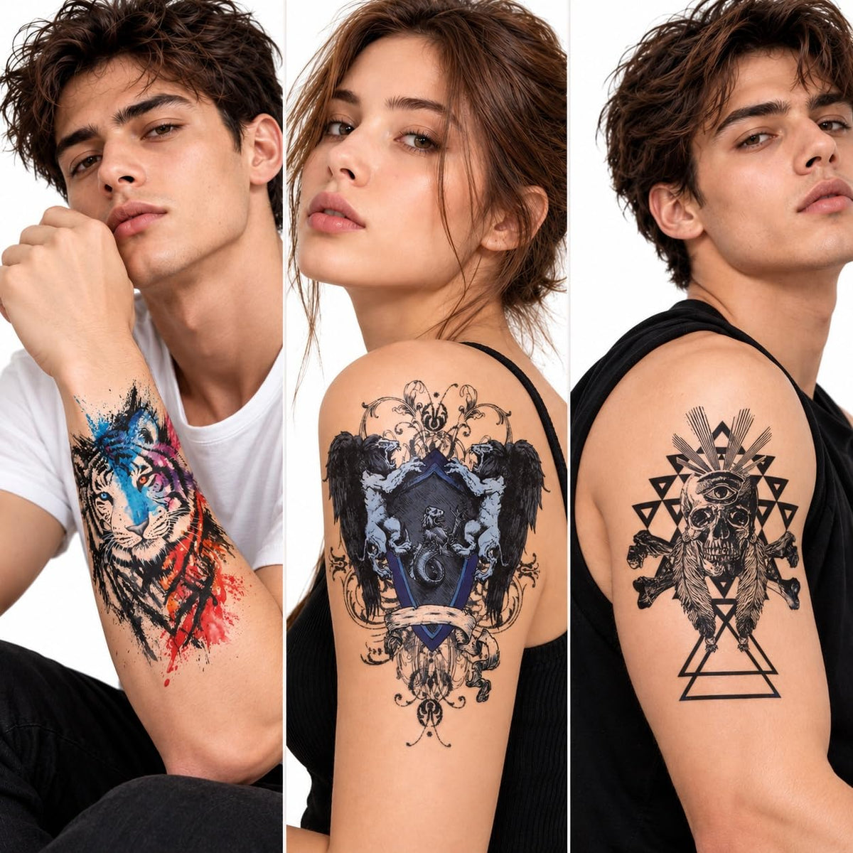 S.A.V.I Temporary Tattoo Stickers, 3 Sheets, 15 x 21 cm, Waterproof