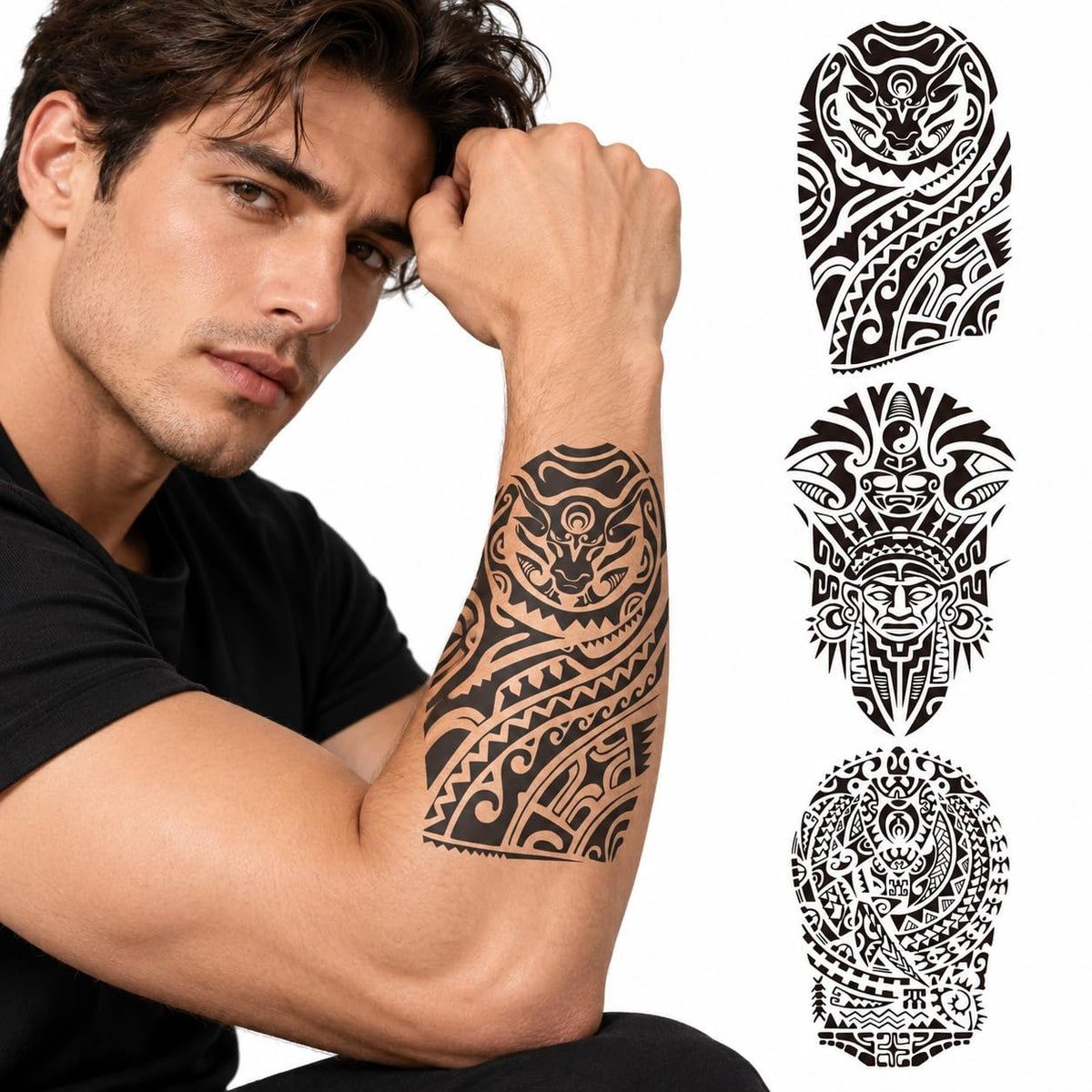 S.A.V.I Temporary Tattoo Stickers Tribal Designs 15x21 cm, 3 Sheets