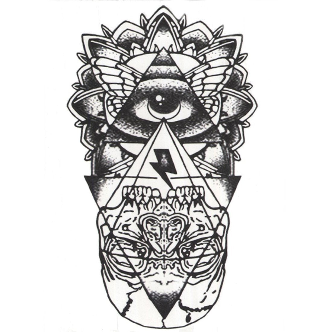 S.A.V.I Temporary Tattoo For Girls Men Women 3D Evil Eyes Sticker Size 21x15CM - 1PC.