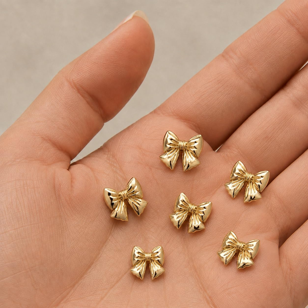 S.A.V.I Golden Bow Shank Buttons 17x15mm for Sewing Set of 6 | Gold Tone Finish, For Blazers & Dresses, DIY Crafts & Tailoring, Decorative Fasteners, Clothing Embellishment