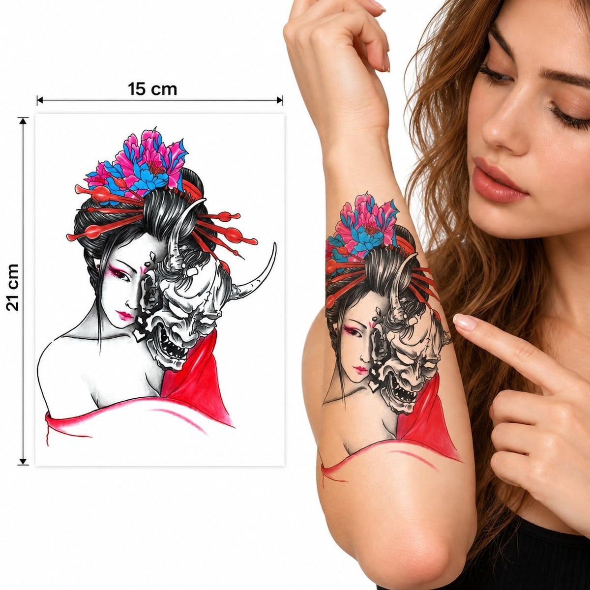 S.A.V.I Temporary Tattoo Stickers Multicolour 3 Sheets 15x21 cm