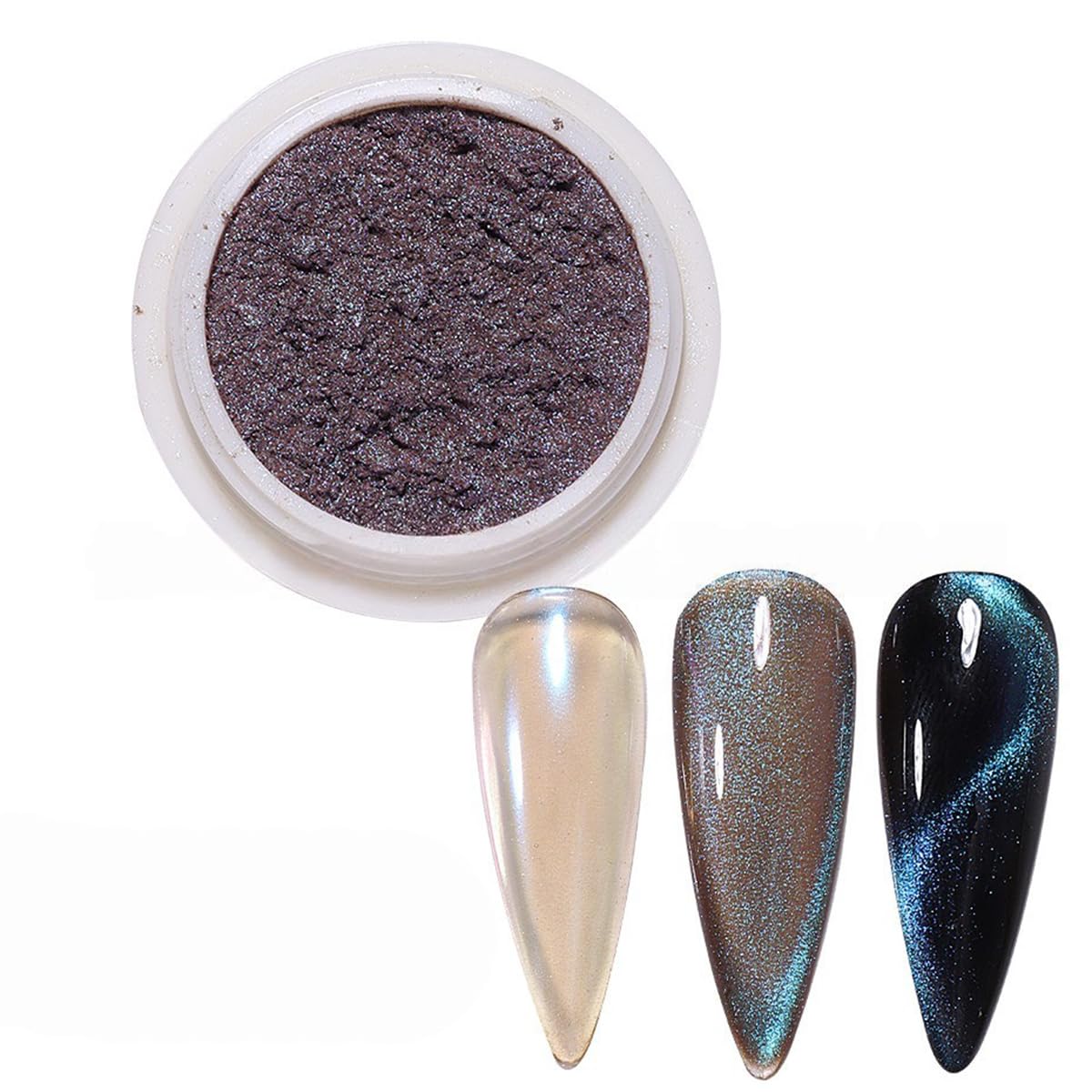 S.A.V.I Magnetic Cat Eye Nail Glitter Powder Green & Blue 5g | 2 Shades, DIY Nail Art, Shimmer Finish, Salon & Home Use, Mix with Gel Polish