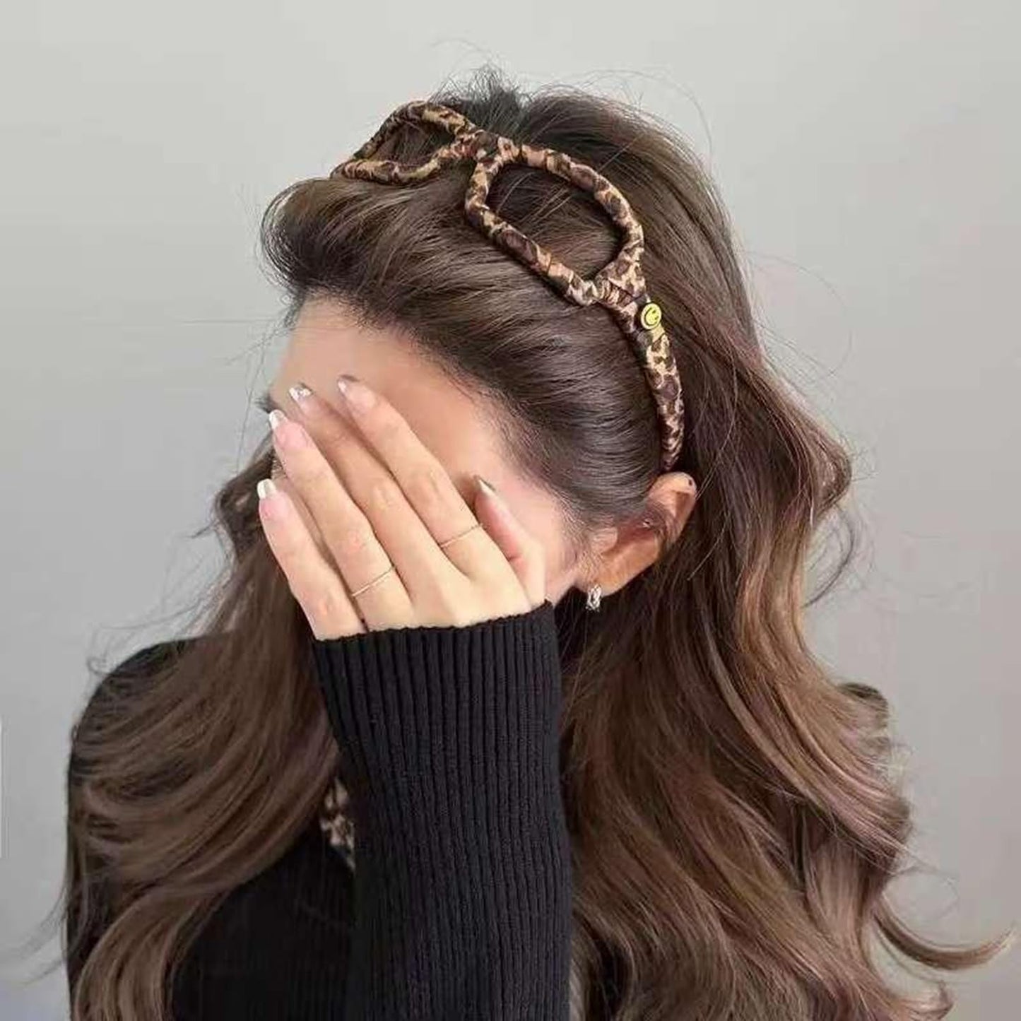S.A.V.I Leopard Print Hair Band Sunglasses Style for Women, Brown Fabric Headpiece, 14 cm, Lightweight, Secure Fit, Durable, Casual & Party for Girls, Giftable Accessory