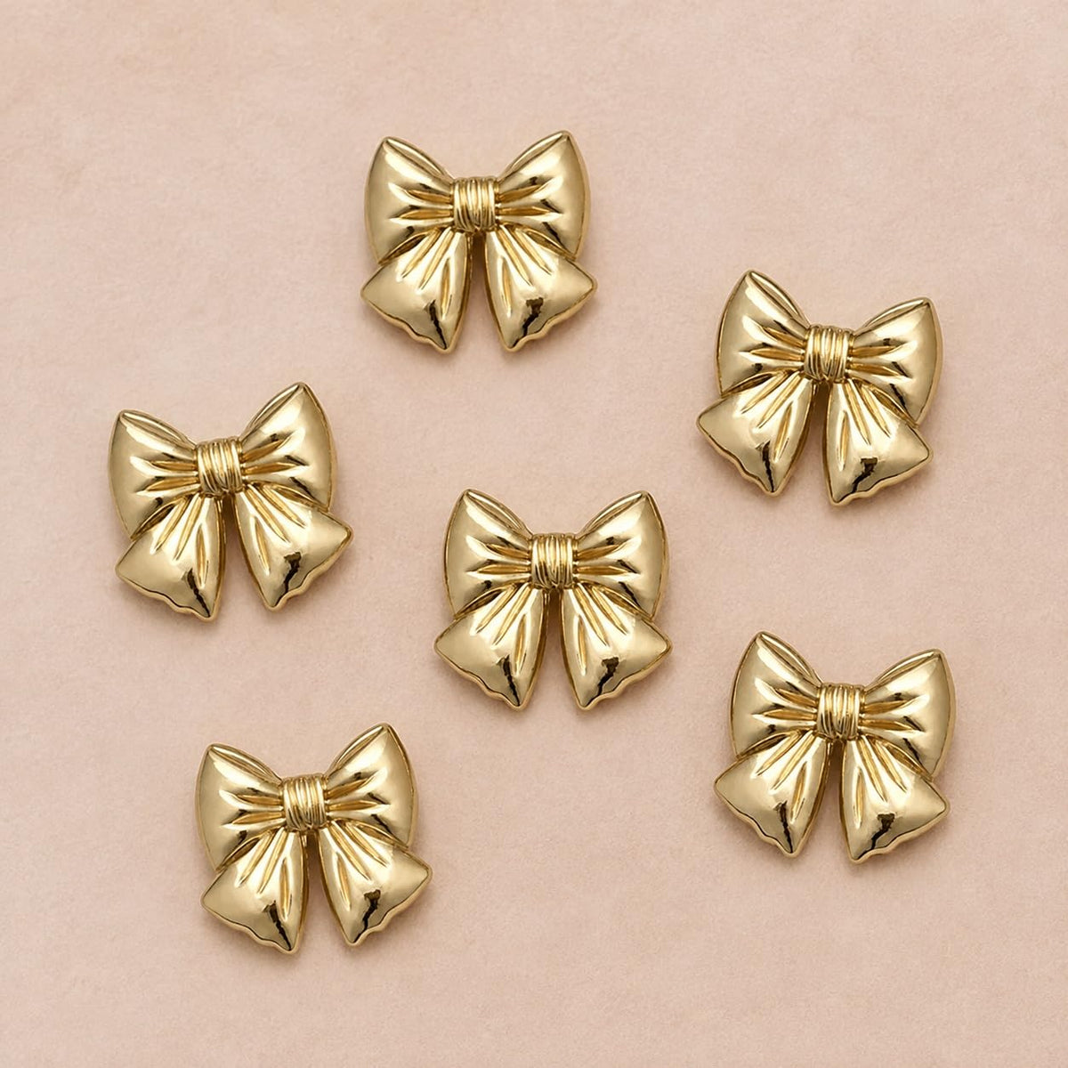 S.A.V.I Golden Bow Shank Buttons 17x15mm for Sewing Set of 6 | Gold Tone Finish, For Blazers & Dresses, DIY Crafts & Tailoring, Decorative Fasteners, Clothing Embellishment