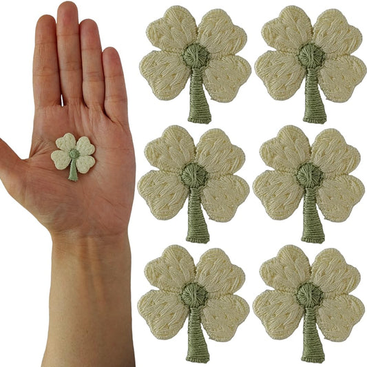 S.A.V.I Floral Embroidered Appliqué Patches, Sew-On, Non-Adhesive, Pack of 6, DIY for Clothes, Dresses, Blouses, Scarves, Hats, Bags, Jackets, Skirts, T-Shirts, Sweaters, Tank Tops (White)