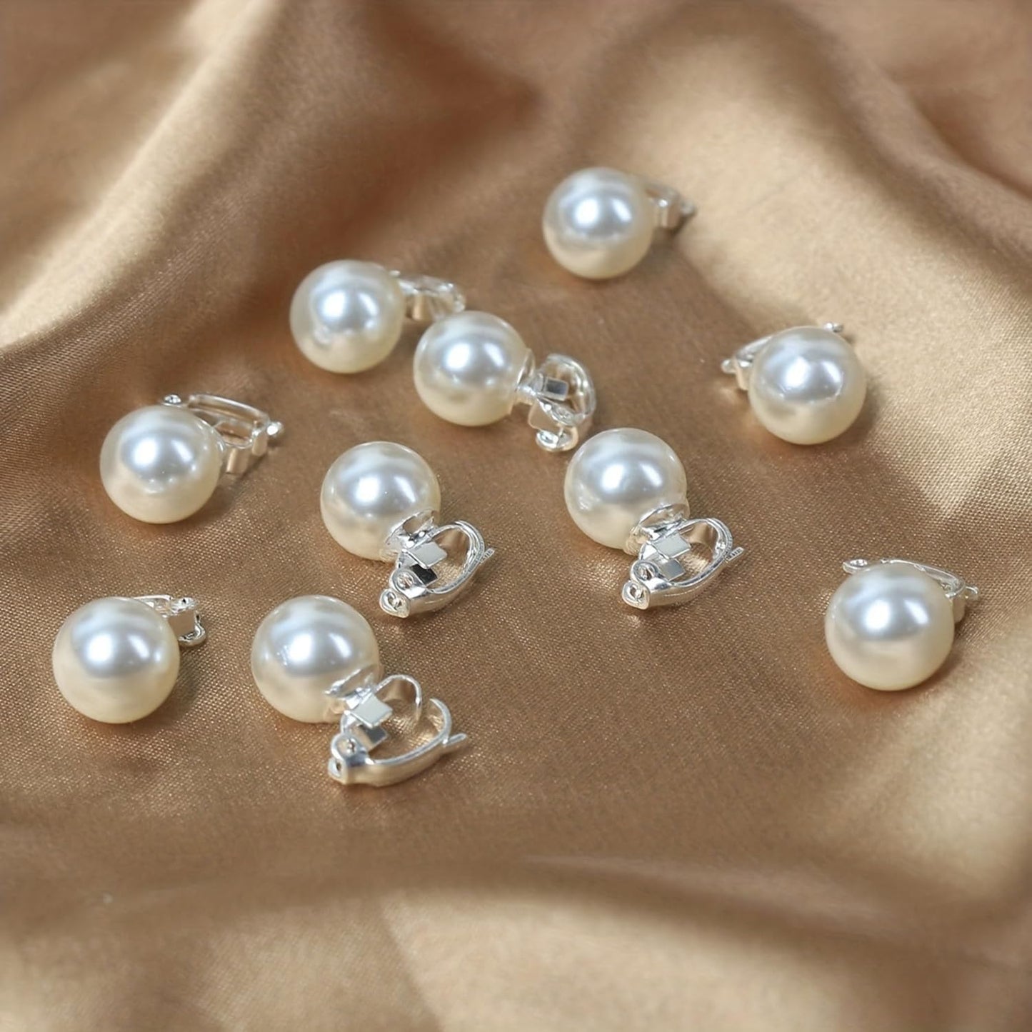 S.A.V.I Pearl Hair Clips Set of 10 for Women & Girls | 5mm Snap Pins, Braids & Updos, Half-Up Styles, Wedding & Party, Everyday Wear