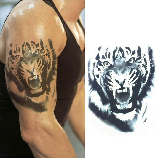 S.A.V.I 3D Temporary Tattoo Waterproof Sticker Beautiful Colourful Big Tiger Leopard Face Popular New Designs Size - 21x15cm