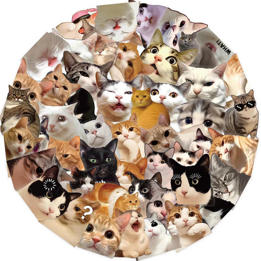 S.A.V.I 50 Pcs Cute Cat Stickers for Water Bottles, Laptops & Phones