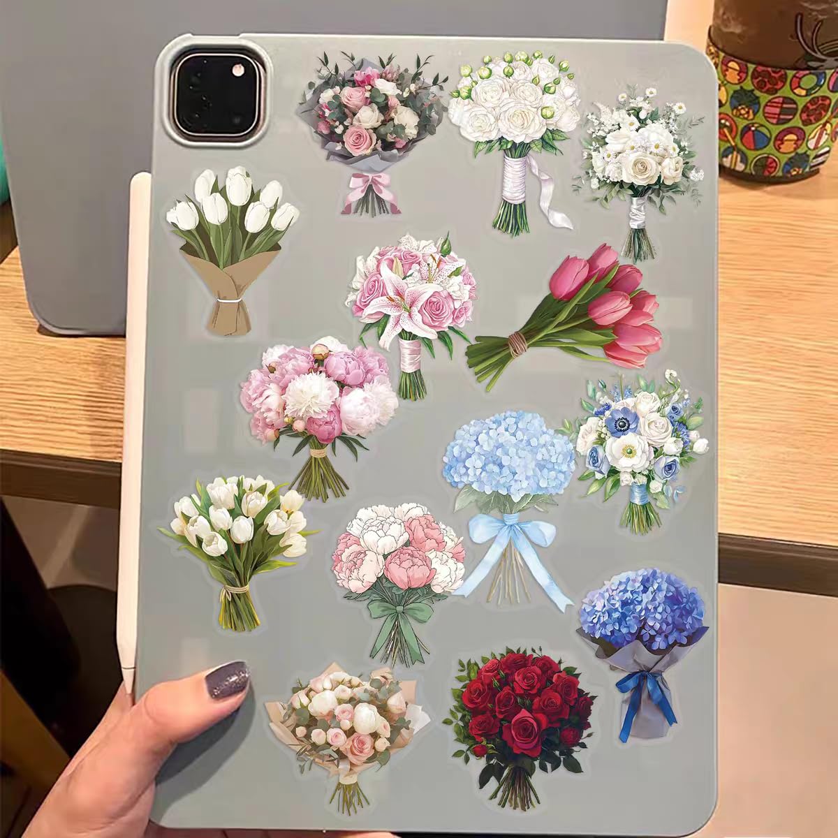 S.A.V.I 50 Pcs Multicolor Floral Stickers Pack, Waterproof Vinyl Decals