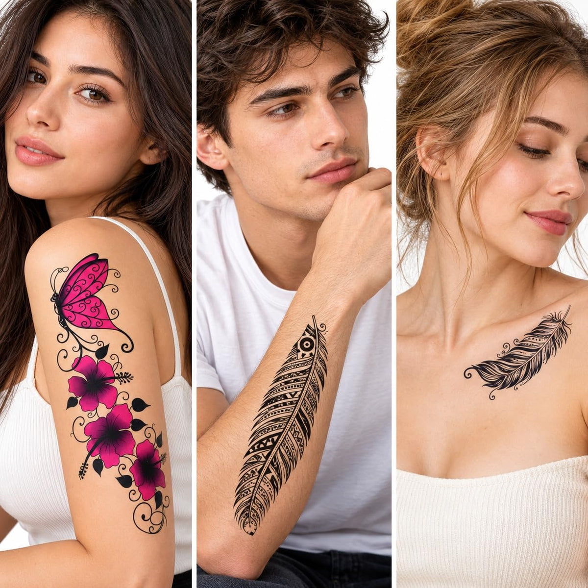 S.A.V.I Temporary Tattoo Stickers Multicolour & Black, 3 Sheets