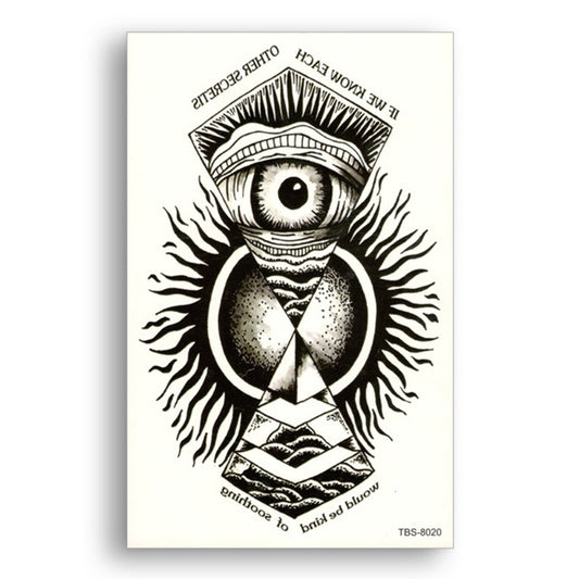 S.A.V.I Temporary Tattoo For Girls Men Women Tribal Totems Black Dragon Fire Sticker Size 19x12CM - 1PC.