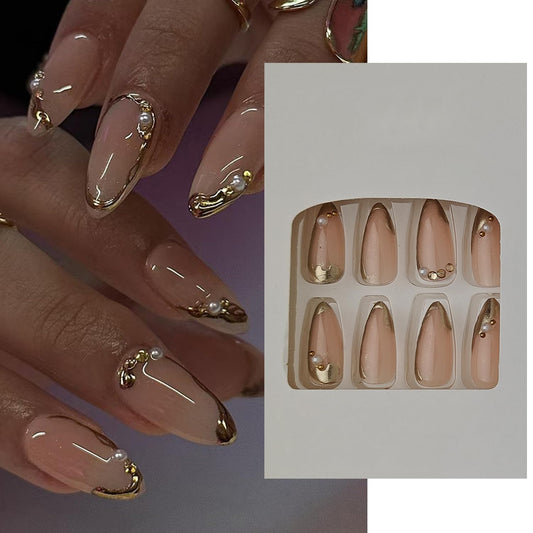 S.A.V.I Mirror Chrome Pink Press-On Toe Nails, Short Natural Square Shape, Glossy Metallic Finish, ABS Material, 24 Pcs Reusable Fake Toenails with Glue & Adhesive Tabs