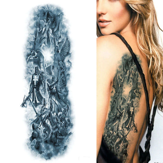 S.A.V.I Full Arm Hand Temporary Tattoo For Men Girls Women Sticker Size 48x17CM