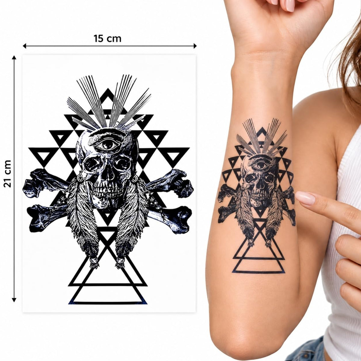 S.A.V.I Temporary Tattoo Stickers, 3 Sheets, 15 x 21 cm, Waterproof
