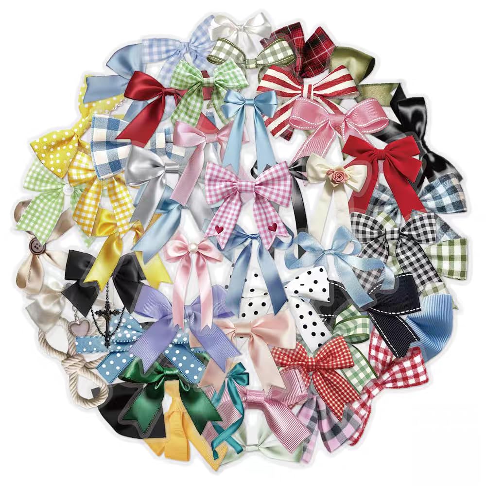 S.A.V.I 50 Pcs Cute Bow Stickers Set, Waterproof PVC Vinyl Decals