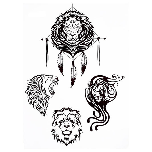 S.A.V.I 3D Temporary Tattoo Waterproof Sticker Beautiful Black Big Horse Man Face Bow Arrow Popular New Designs Size - 21x15cm (504), Multicolor, 4 g