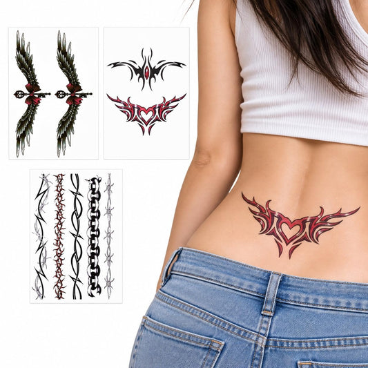 S.A.V.I Temporary Tattoo Stickers Black & Red 3 Sheets 15x21cm
