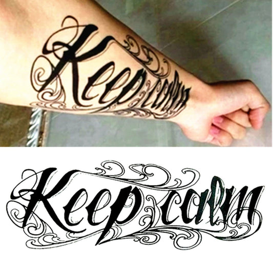 S.A.V.I 3D Temporary Tattoo Waterproof Sticker Beautiful Black Big Flower Text Moon Popular New Designs Size - 21x15cm (64b)