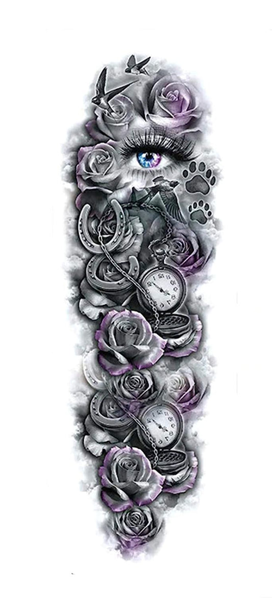 S.A.V.I 3D Temporary Tattoo Sticker For Full Arm Tribal Totem Fire Popular Sexy Designs Size - 48x17cm