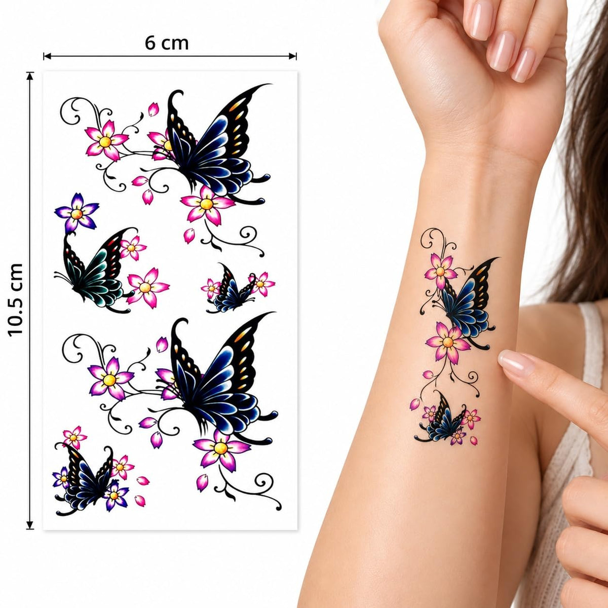 S.A.V.I 7 Temporary Tattoos for Women Waterproof Body Art Stickers