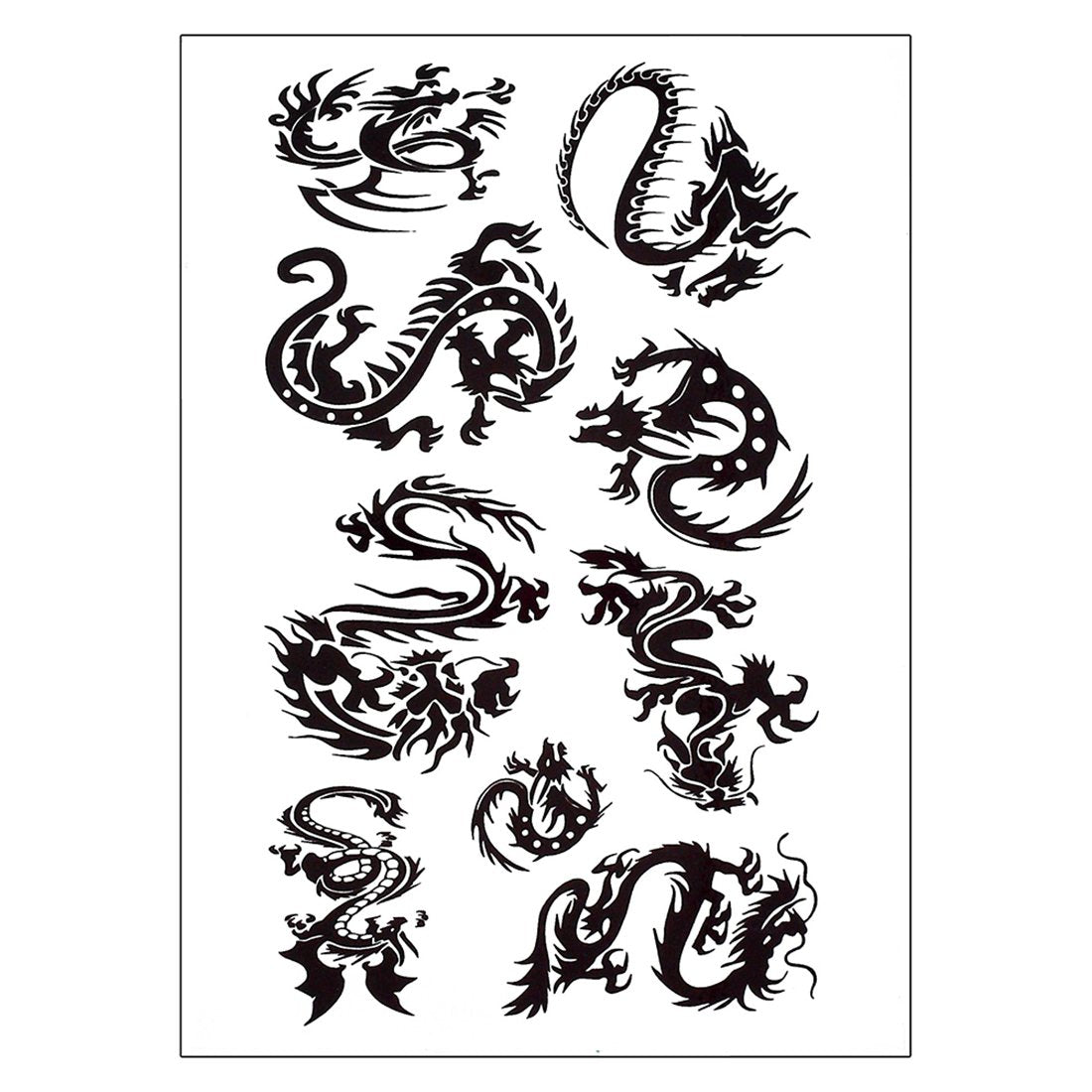 S.A.V.I 3D Temporary Tattoo Waterproof Sticker Black Dragon Popular New Designs Size - 21x15cm (10B)