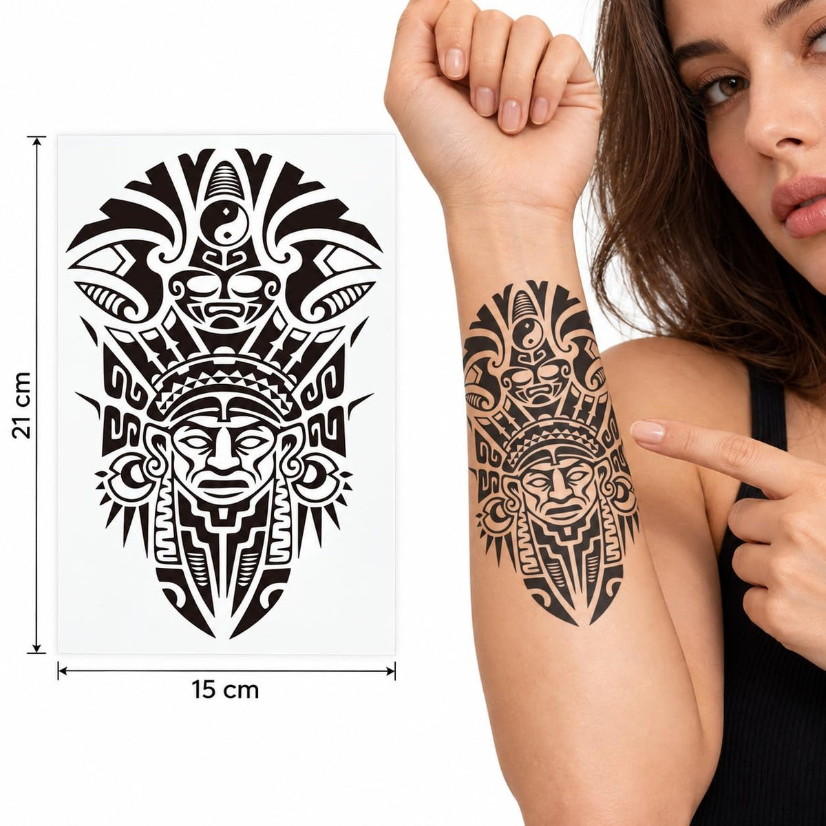S.A.V.I Temporary Tattoo Stickers Tribal Designs 15x21 cm, 3 Sheets