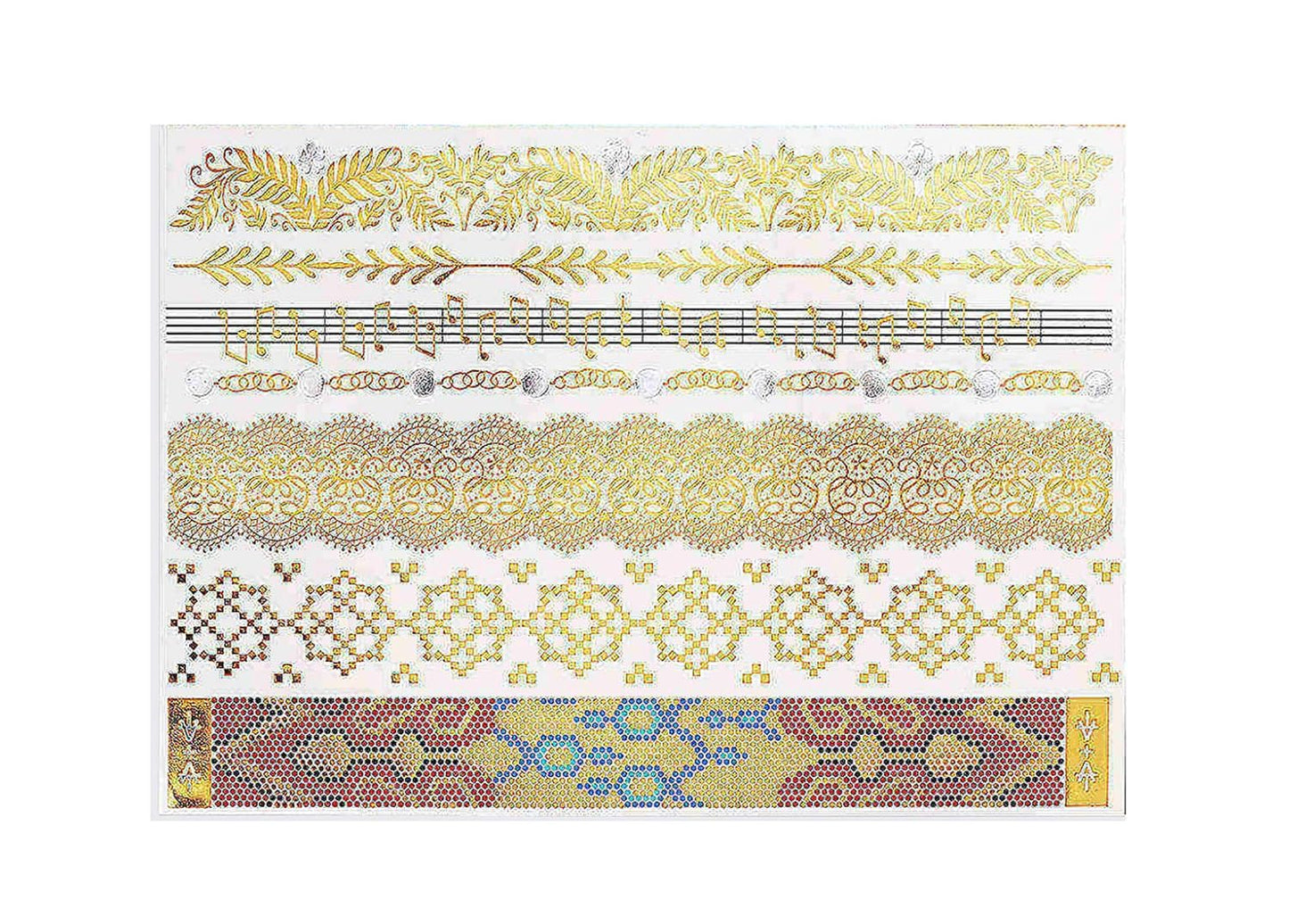 S.A.V.I 3D Temporary Tattoo Golden and Silver Metallic Sticker Wrist Arm Peacock Feathers Design Size 21x15cm - 1pc. (56), Gold