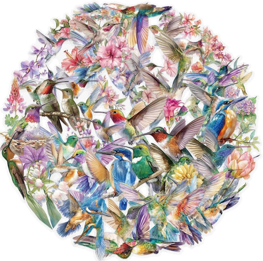 S.A.V.I 50 Pcs Hummingbird Floral Stickers Set, Waterproof Vinyl Decals