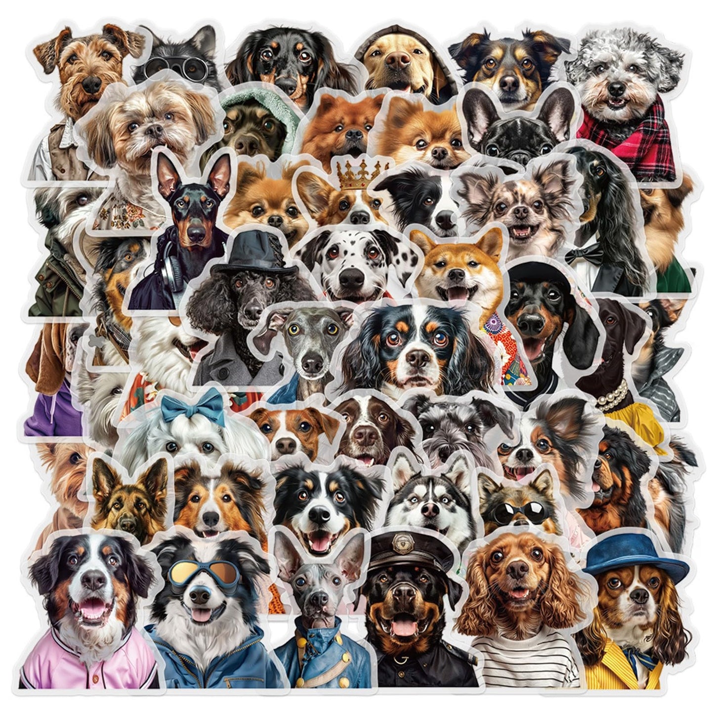 S.A.V.I 50 PCS Funny Dog Stickers Pack Waterproof Vinyl Decals