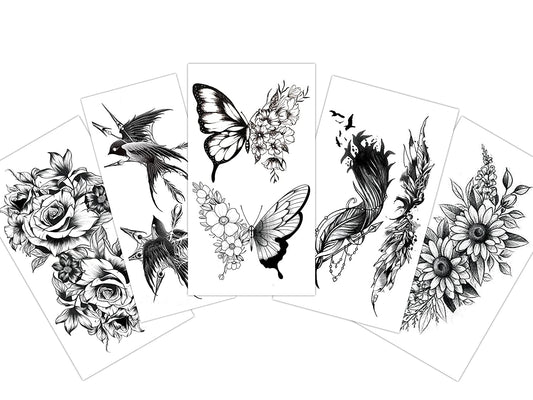 S.A.V.I 5pcs. Temporary Tattoo Stickers Combo Size 10.5x6cm