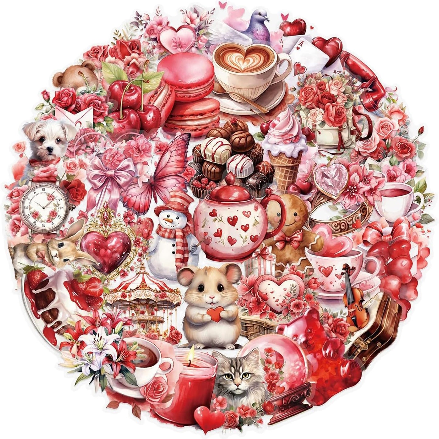 S.A.V.I 50PCS Love Valentine Vinyl Stickers Pack for Laptop & Bottle