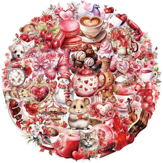 S.A.V.I 50PCS Love Valentine Vinyl Stickers Pack for Laptop & Bottle