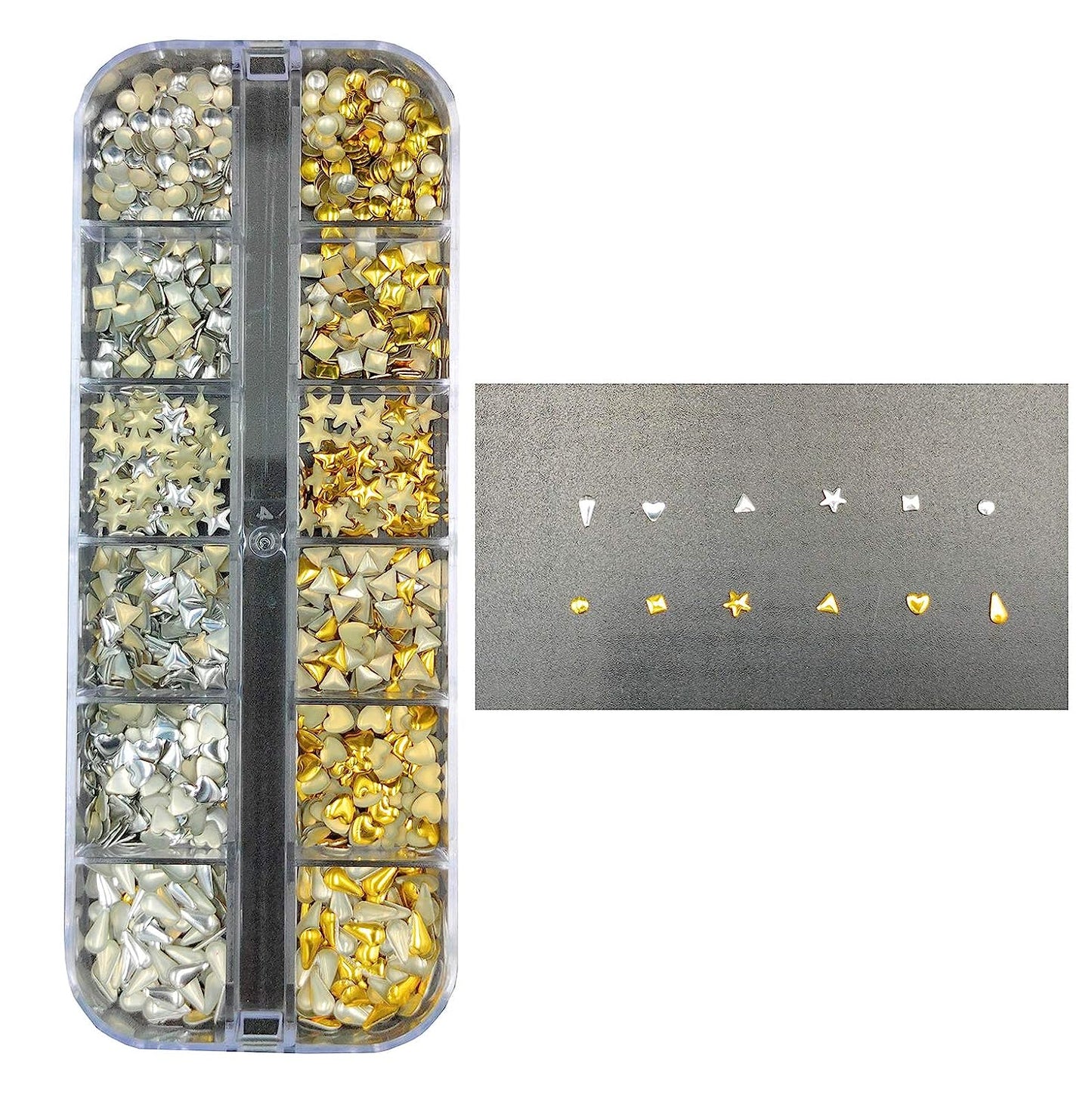 S.A.V.I 1PC. Nail Art Decorations Palette DIY Nail Art Round Heart Stars Rectangle Triangle Water Drop For Manicure