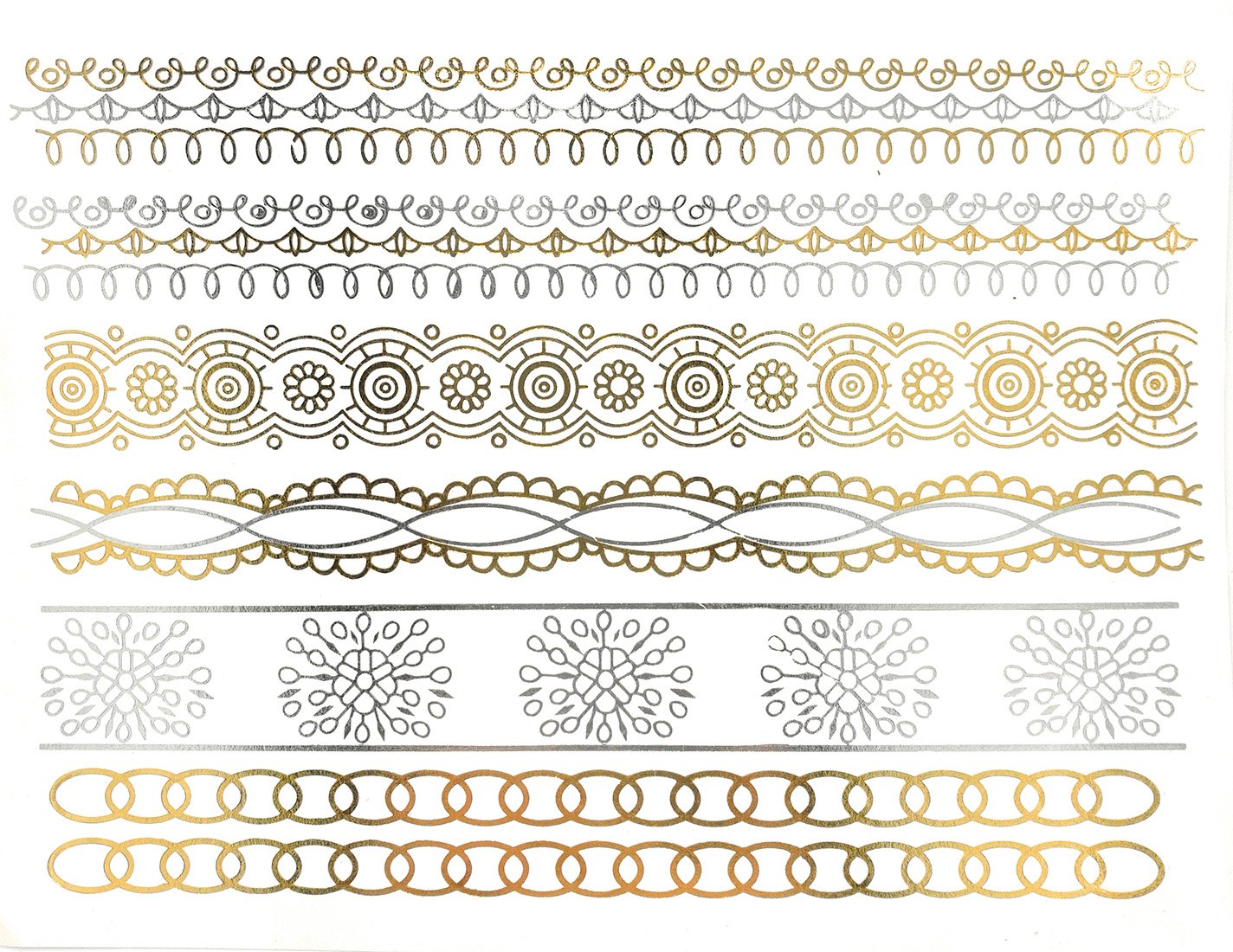 S.A.V.I 3D Temporary Tattoo Golden And Silver Metallic Sticker Wings Peacock Feathers Design Size 21x15CM - 1PC. (201)