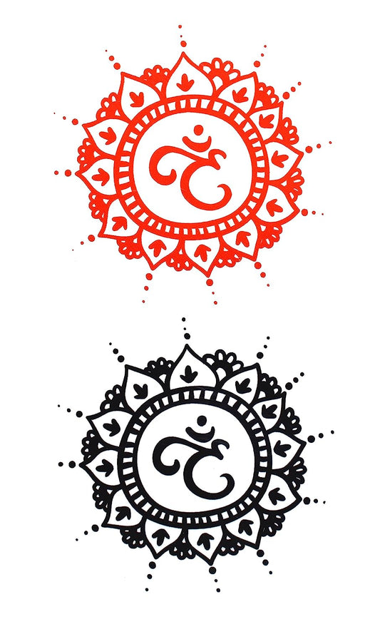 S.A.V.I Temporary Tattoo 3D Om Tattoo Sticker Size 10.5x6CM - 1PC.