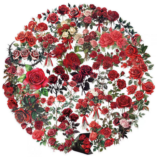 S.A.V.I 50 Rose Bouquet Stickers Pack, Floral Vinyl Decals for DIY Crafts