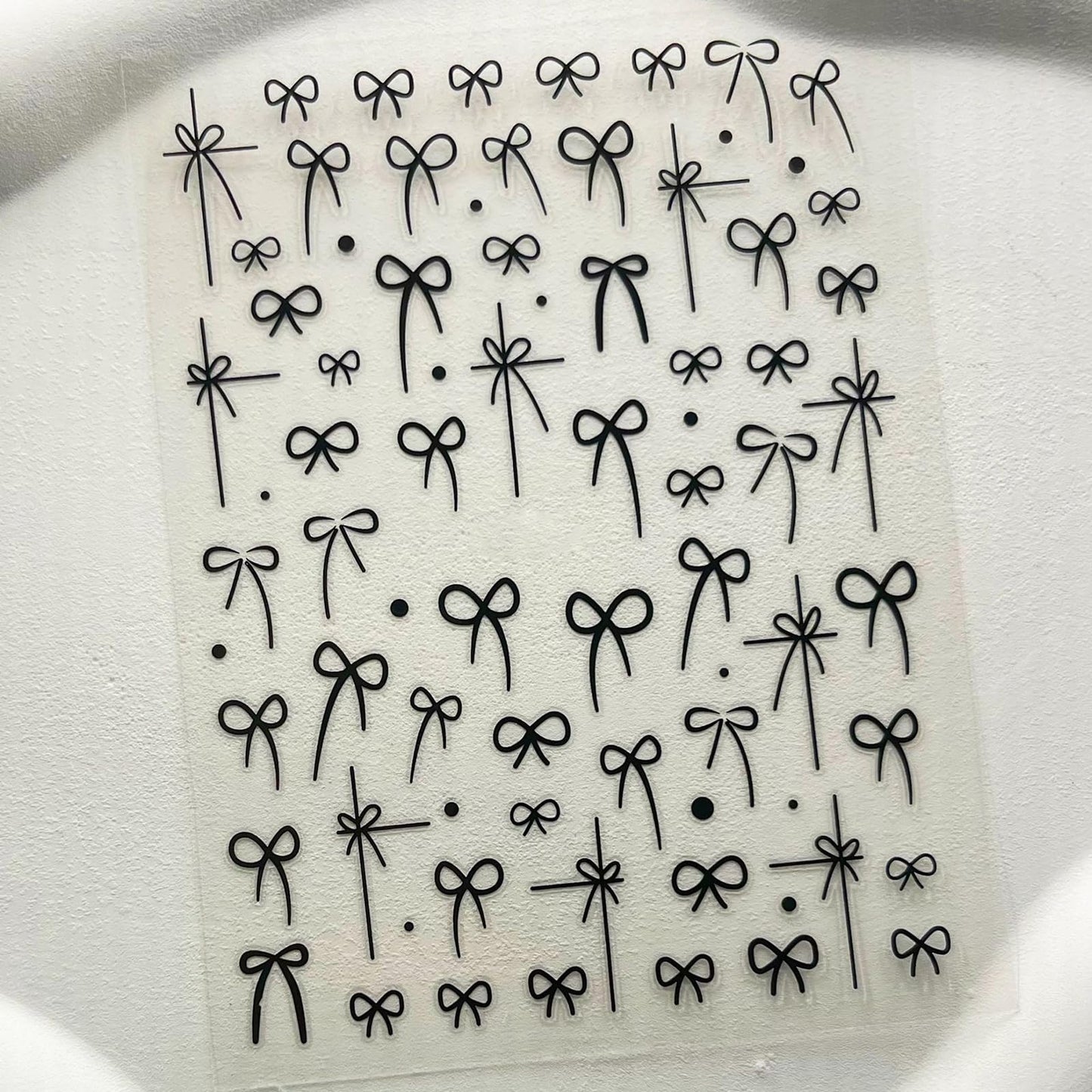 S.A.V.I 4 Sheets - Self-Adhesive Bow Nail Art Stickers, (Red, Dark Red, Black, White), Ultra-Thin DIY Decals, Minimal Ribbon Design for Gel, Acrylic & Natural Manicure