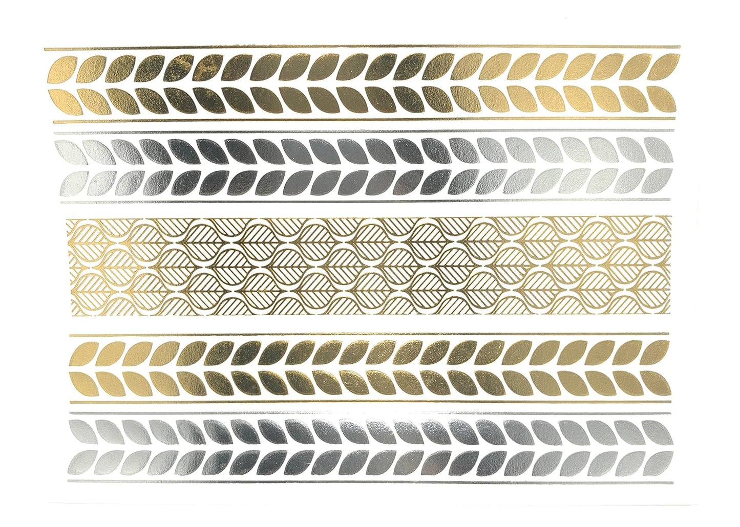 S.A.V.I 3D Temporary Tattoo Golden And Silver Metallic Sticker Bow Flower Hearts Design Size 21x15CM - 1PC. (3)