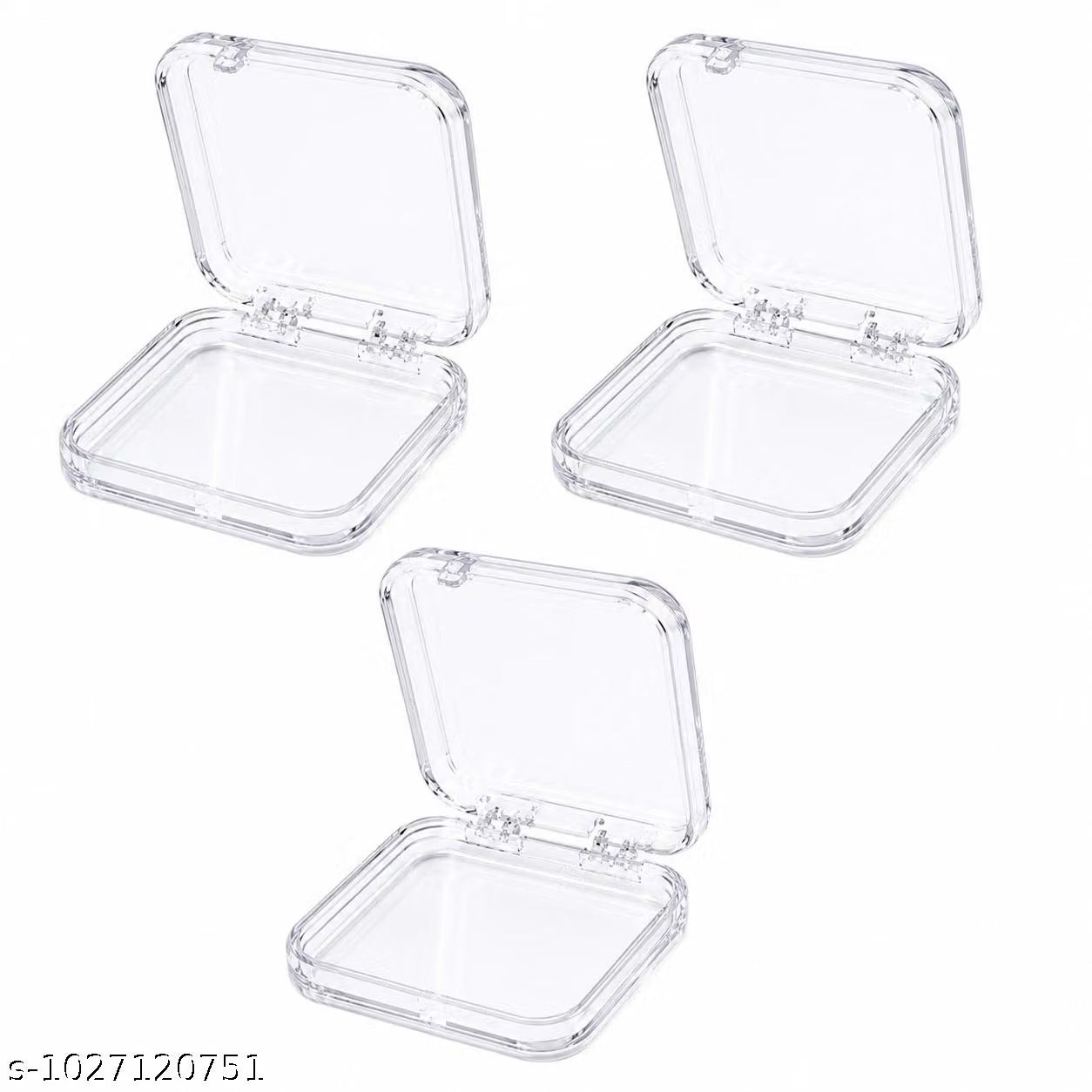 S.A.V.I Transparent Acrylic Fake Nail Storage Box, Clear 7.5 cm | Compact Organizer for Press-Ons, Jewellery, Charms & Accessories, Durable Display Case, 2 cm Deep