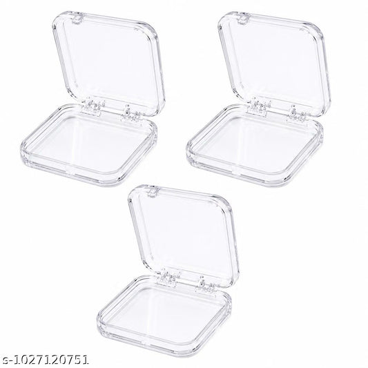S.A.V.I Transparent Acrylic Fake Nail Storage Box, Clear 7.5 cm | Compact Organizer for Press-Ons, Jewellery, Charms & Accessories, Durable Display Case, 2 cm Deep